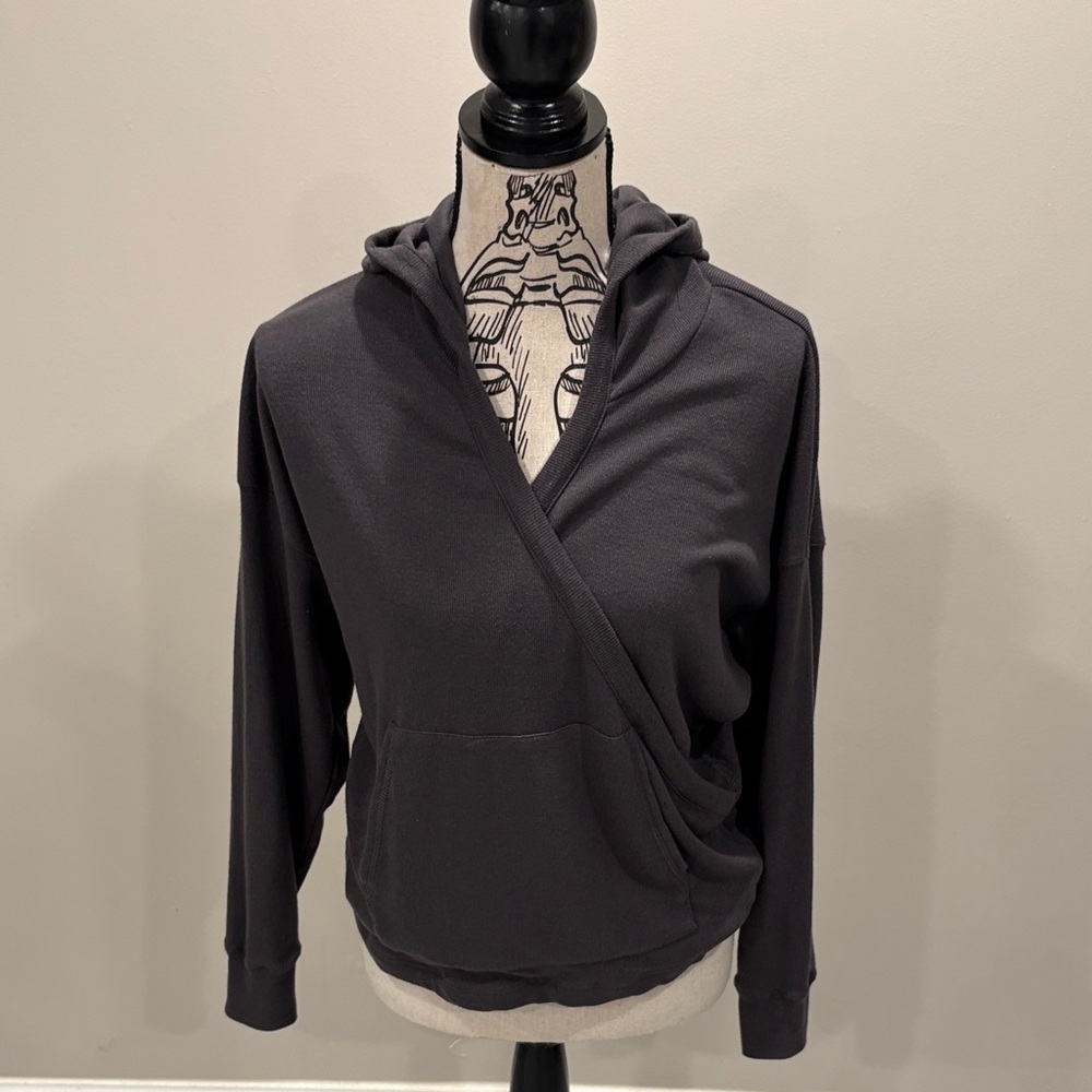 NWT Chaser Charcoal Hooded Wrap Sweater